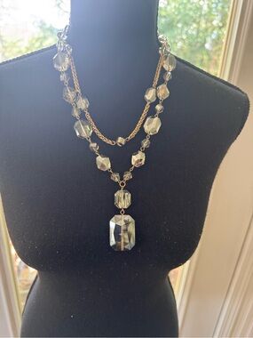 Gold chain Crystal necklace